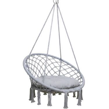 Imagem de Rede Cadeira Balanço Suspenso Algodao Teto Confortavel Relaxante Varanda Quintal Jardim Terraço Sacada