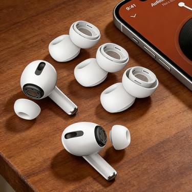 Imagem de Pontas auriculares de substituição para AirPods Pro e Pro 2 fones de ouvido de silicone, 4 pares de pontas macias de redução de ruído com caixa de armazenamento PP P M G
