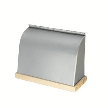 Imagem de SWTOOL Suporte de exibição de colar curvado com tapete macio de couro organizador de joias de madeira suporte de exibição de mesa para colares, pingente de gargantilha (prata)