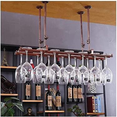 Imagem de SGeneE Suporte de garrafa de vinho Suporte de garrafa de vinho para pendurar no teto Suporte de garrafa de vinho de cabeça para baixo Rack de vidro cremalheira de vidro cremalheira de vidro para
