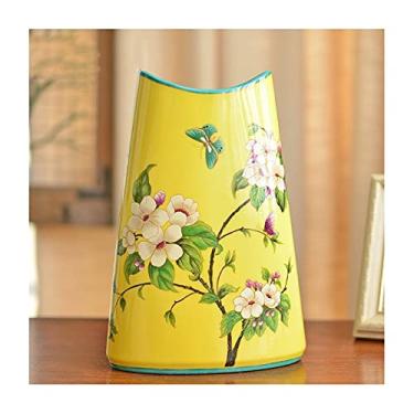 Imagem de Vaso de cerâmica chinesa país americano sala de estar modelo quarto decoração macia mesa restaurante mesa de café decoração artesanato vaso (cor: B Tamanho: A) (B B)