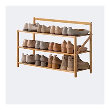 Imagem de 3FLQOOPP Sapateira durável organizador de armazenamento de botas de madeira dobrável durável sapato torre entrada varanda flor suporte banheiro sapato prateleira multifuncional (cor: C) (B)