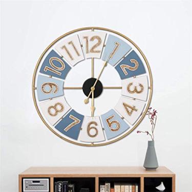 Imagem de U5GAAALPPQ9 Relógio de parede 3D retrô rústico DIY decorativo luxo feito à mão relógio de parede grande para decoração de bar e café 70 cm