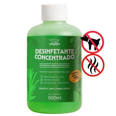 Imagem de Desinfetante Tira Cheiro Xixi Urina Fezes Herbal Viu Pet 500ml Rende 1