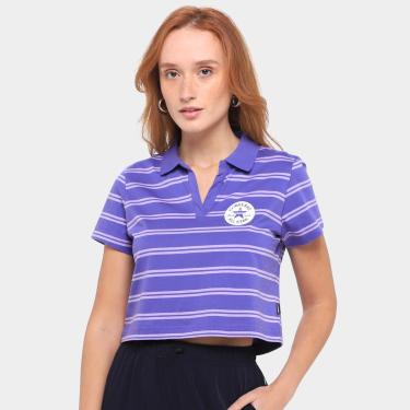 Imagem de Camiseta Converse Polo Cropped Listrada Feminina-Feminino