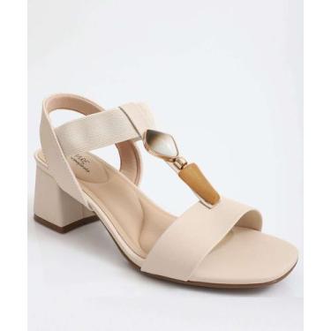 Imagem de Sandália Feminina Salto Grosso Modare Bege-76148, Bege, 37