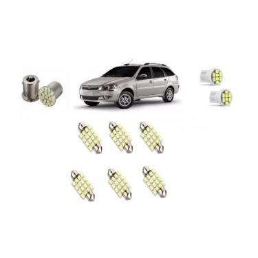 Imagem de Kit Lâmpada De Led Palio Weekend G4 Pingo Ré Placa Teto