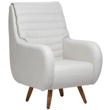 Imagem de Poltrona De Amamentação Fixa Pés Manu Sky D02 Linho Branco C-419 - Lyam Decor