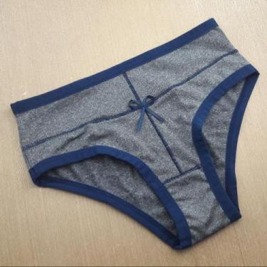 Imagem de Calcinha Mescla Modelagem Conforto - Kit Mania Lingerie, Azul marinho,