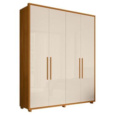 Imagem de Guarda Roupa Casal Greco 4 Portas Mdf 188 cm Cinamomo Off White Madetec