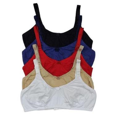 Imagem de Kit de Sutiã Sutien Top sem Bojo Algodão Confortável Dia a Dia Senhora