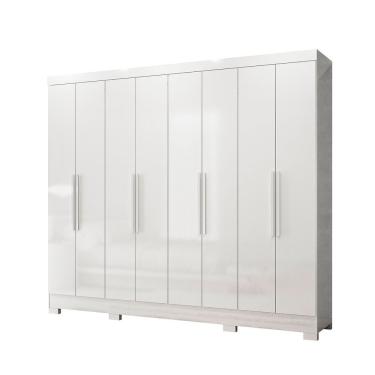 Imagem de Guarda Roupa Grande Quarto Casal Diplomata 8 Portas 4 Gavetas Branco