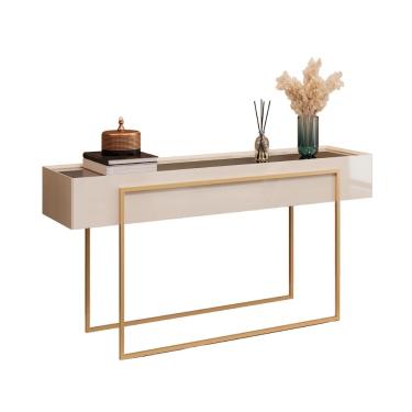 Imagem de Aparador Buffet Kika De Sala Hall Moderno Pes Em Metal Off White