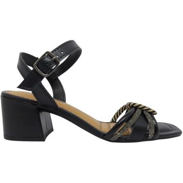 Imagem de Sandália Feminina Casual Social Dia a Dia Passeio Trabalho Festa com Strass Salto Médio Conforto Dakota Y9583