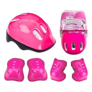 Imagem de Kit Proteção Skate Patins Bike Capacete Rosa - Fênix