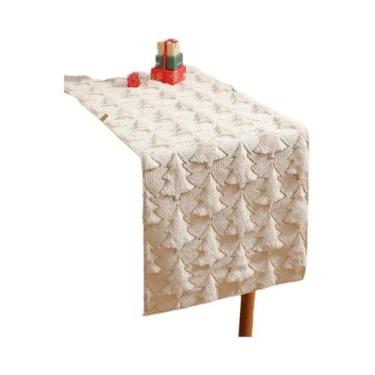 Imagem de Caminho De Mesa Verde 3D Para Árvore De Natal, Com Lantejoulas Espessa