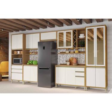 Imagem de Cozinha Modulada Ronipa 9 Peças Tempranillo C9P22 Amendoa/Off White