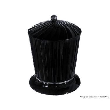 Imagem de Lixeira Pia/Wc C/Tampa Plast Preto - AQUAPLAS