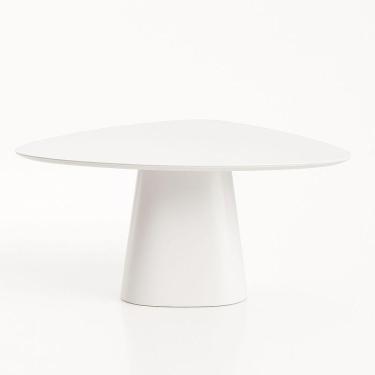 Imagem de Mesa De Jantar Cone Orgânica Tríon Redonda 130x133 Cm Laca Branca