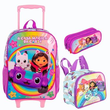 Imagem de Kit Mochila Rodinhas CASA MÁGICA DA GABBY RAINBOWS Sestini-Unissex