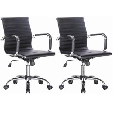 Imagem de Kit 2 Cadeiras para Escritório Diretor Esteirinha material sintético O