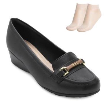 Imagem de Sapato Anabela Modare P e Meia MD26-70142, Preto, 38