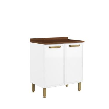 Imagem de Balcão De Aço Com Tampo 2 Portas Branco Bella Bertolini Branco