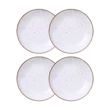 Imagem de Jogo De Pratos Fundo 4 Peças Rústico 22 Cm Porcelana Decorada Tramontina
