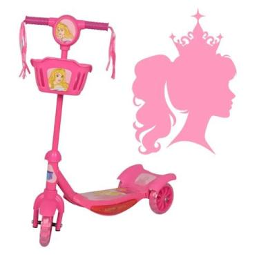 Imagem de Patinete Infantil C / Cesta Luz E Som Princesa - HK Brinquedos