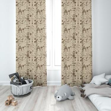 Imagem de Cortina Tecido Oxford Quarto Infantil Circo Vintage  - 140x220cm - Fab
