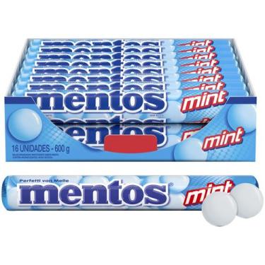 Imagem de Bala Mastigável Mentos Mint Display 16 Unidades, Mint