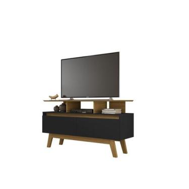 Imagem de Rack Rubi 1.2 Cinamomo/Preto Fosco  Móveis Bechara