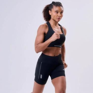 Imagem de Bermuda Grit Bossa 15cm Feminina Authen de Corrida, PRETA, P