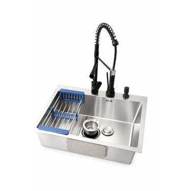 Imagem de Kit Cuba Gourmet 60x45cm +Torneira Monocomando Flexível Pia - Moreira 