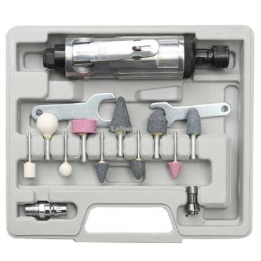 Imagem de Kit Mini Retífica Pneumática Lixadeira Politriz E Esmerilhadeira Com Acessórios E Maleta
