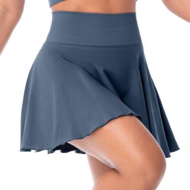 Imagem de Short Saia Fitness Liso Azul Índigo Escuro - Zee Rucci, GG