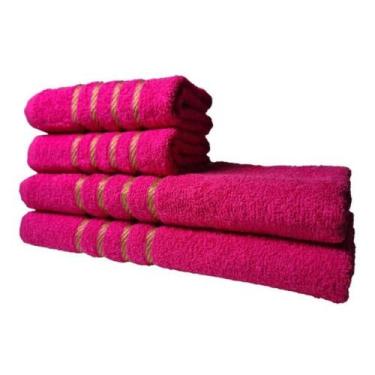 Imagem de Jogo De Toalha 2 Banho 2 Rosto 4pçs Luxo Dubai Rosa - TOALHAS SHOW