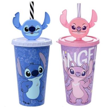 Imagem de 2 Copos com Orelhas Stitch e Angel 500ml Festa Infantil Lembrancinha P