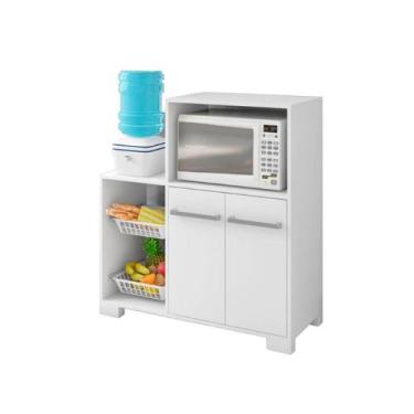 Imagem de Fruteira Balcão Forno Microondas 2 Portas Branca Líbia - Casa Mobilia 