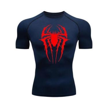 Imagem de Camiseta De Compressão Masculina Com Estampa De Aranha De Secagem Rápi
