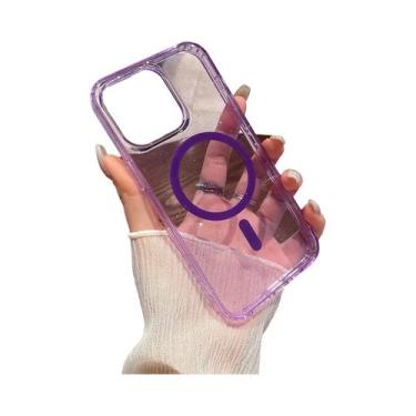 Imagem de Capa Magnética Brilhante Para iPhone 15 14 13 12 11 pro Max, Acrílico 