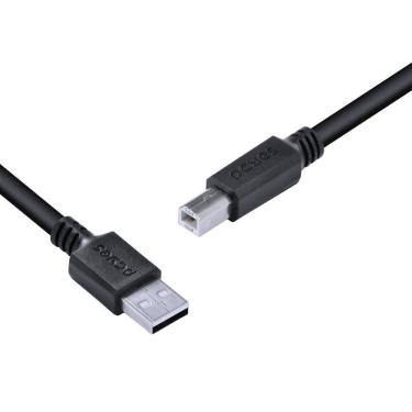 Imagem de Cabo Usb 2.0 a para Usb B 3m para Impressora com Transferência 480 Mbps e Condutor em C...
