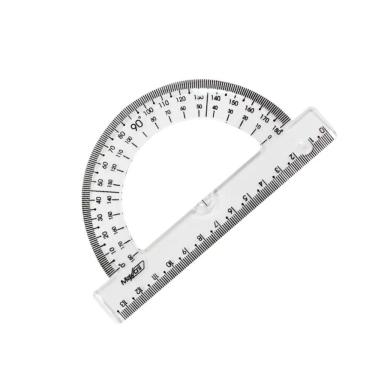 Imagem de Transferidor Maxcril 180 graus  Max Premium com Escala Clara e Resistente a Impactos 18...