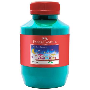 Imagem de Tinta Guache Escolar Faber-Castell Verde Claro com Cores Vivas e Miscíveis Pote 250ML 1...