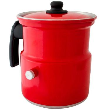 Imagem de Leiteira Vermelho Resistente Fervedor Alumínio 1 e 7 l para Fogão a Gás e a Lenha Gulê