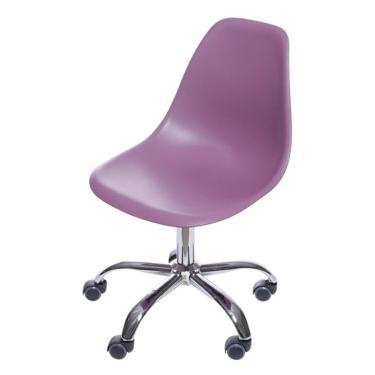 Imagem de Cadeira de Escritório Secretária DKR Eames Roxa e Madeira