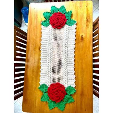 Imagem de Caminho de Mesa em Crochê Florido - Rosas Vermelhas - Jadi Scarpati, V