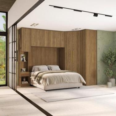 Imagem de Quarto Completo Kappesberg Adapt 7 Peças Nogueira