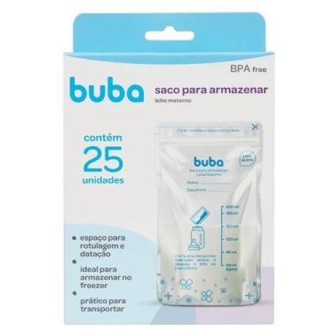 Imagem de 25 Sacos Para Armazenar Congelar Leite Materno 200ml Buba