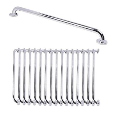 Imagem de Alça Barra Suporte de Apoio 80cm Inox Kit 15 Uni Banho Acessibilidade 